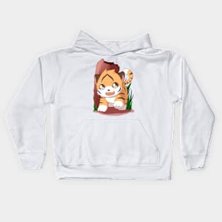 cute chibi Tiger Kids Hoodie